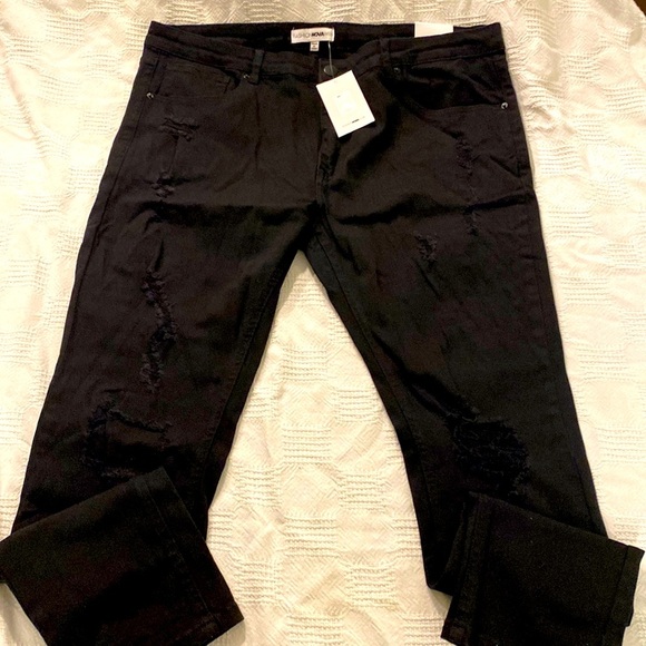 Men’s fashion nova jeans size 40 skinny fit black Brand New - Picture 1 of 4